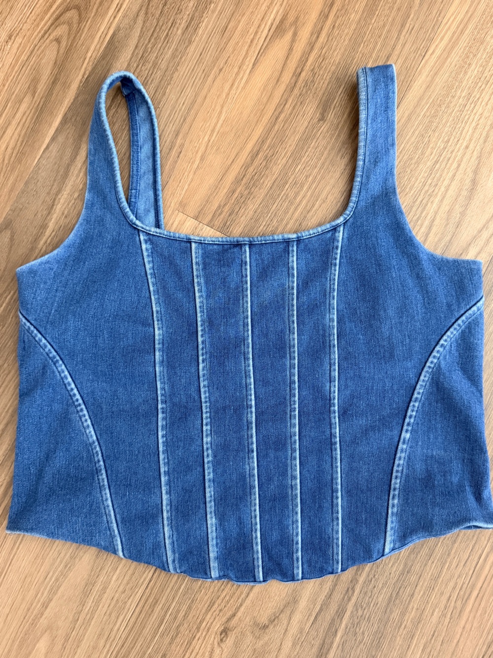 Express Blue Denim-Style One Piece Tank